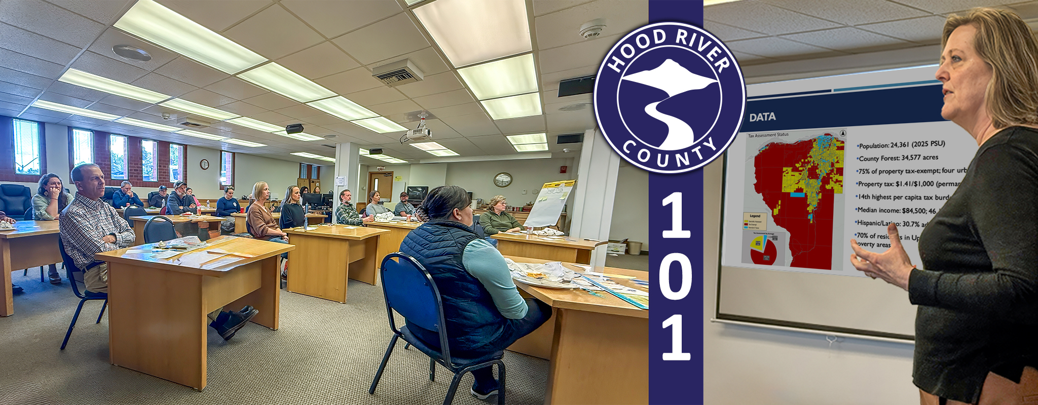 County Administrator Allison Williams addresses County employees
